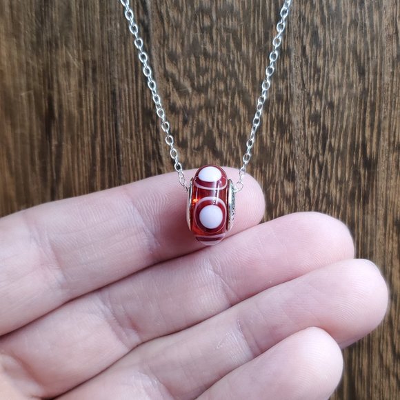 Pandora Jewelry - 18 Inch Sterling Silver Red Glass Pandora Bead Pendant Necklace